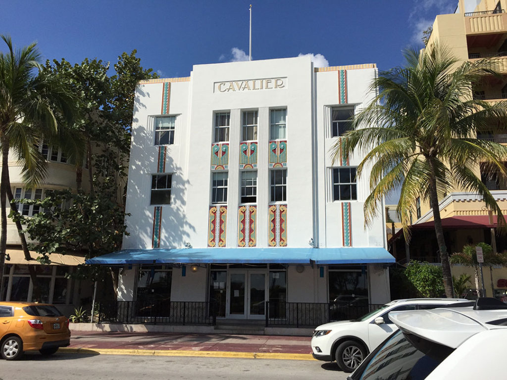 The art deco-style Cavalier Hotel in Miami Beach, FL